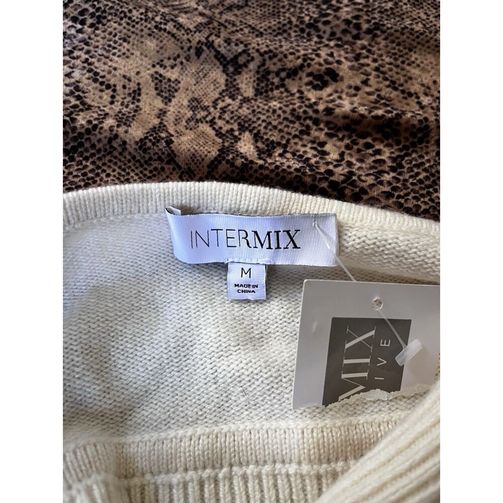 NWT Intermix Kelly Rhinestone Embellish Knit Ivory Bralette Wool Cashmere Medium - Picture 2 of 5